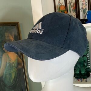 Adidas Embroidered Dark Gray/Blue Microfiber Baseball Cap Hat OS